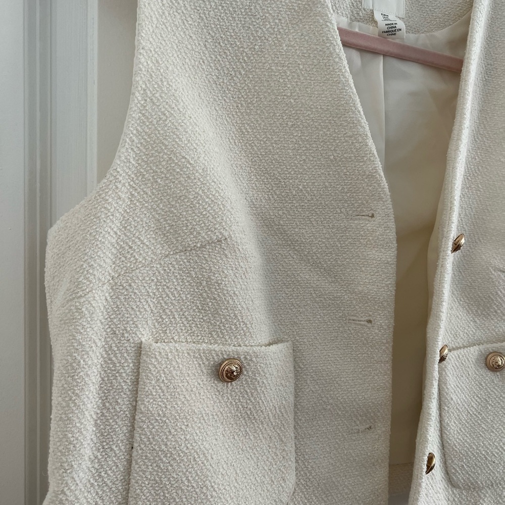 H&M Cream Vest with Gold Buttons